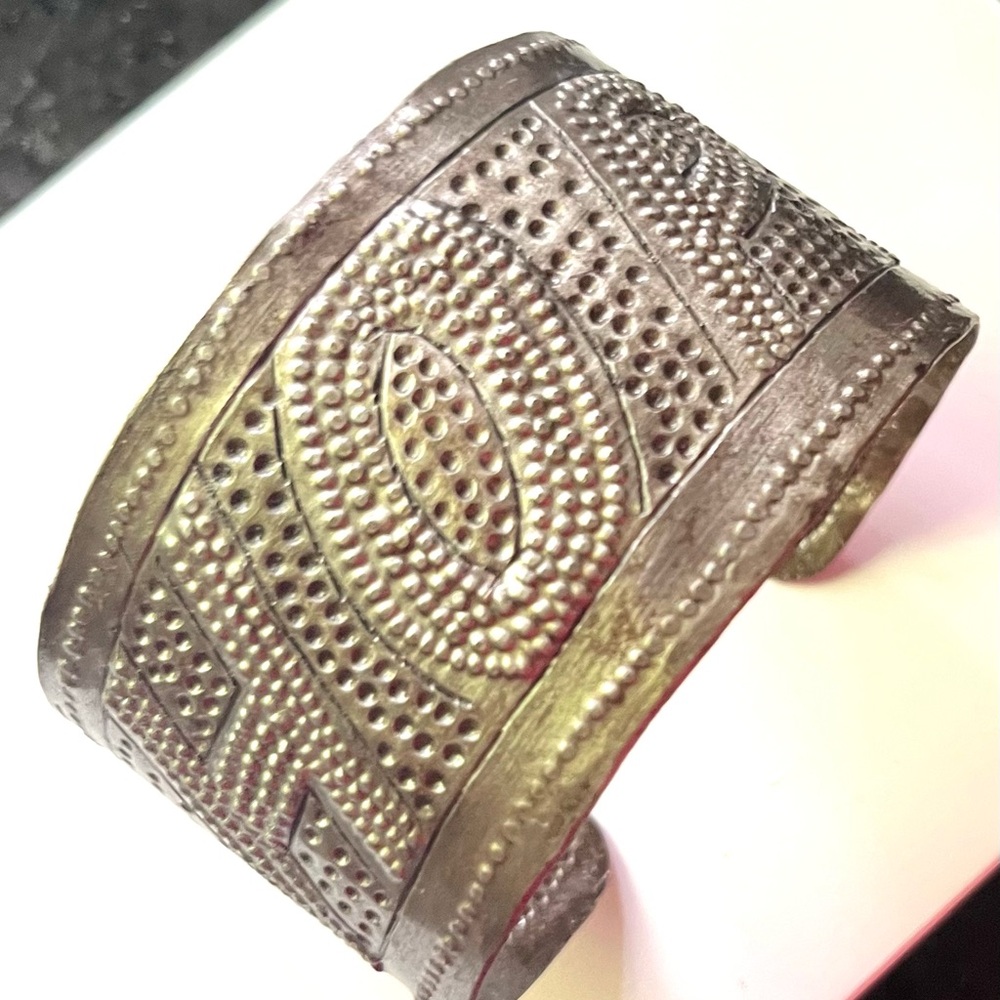 Textured Metal ‘Hope’ Cuff Bracelet